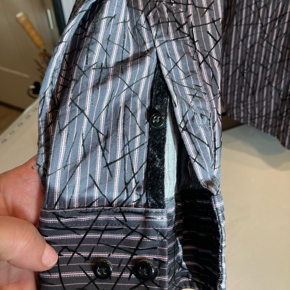 Pronto Uomo Blue Label Shirt Casual Button Down with Striped Design Blue Mix - Picture 11 of 13